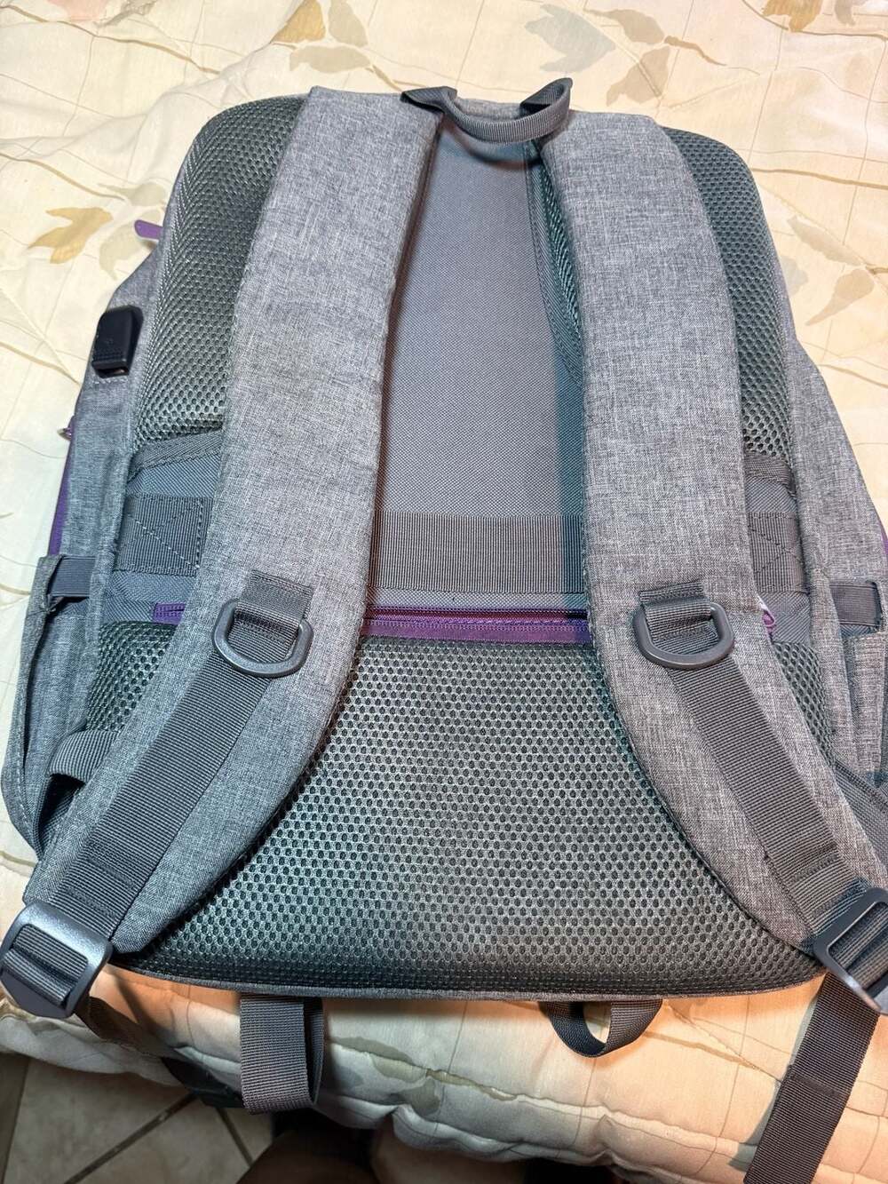 Scentsy Branded Gray and Purple Laptop Travel Backpack - Picture 7 of 13